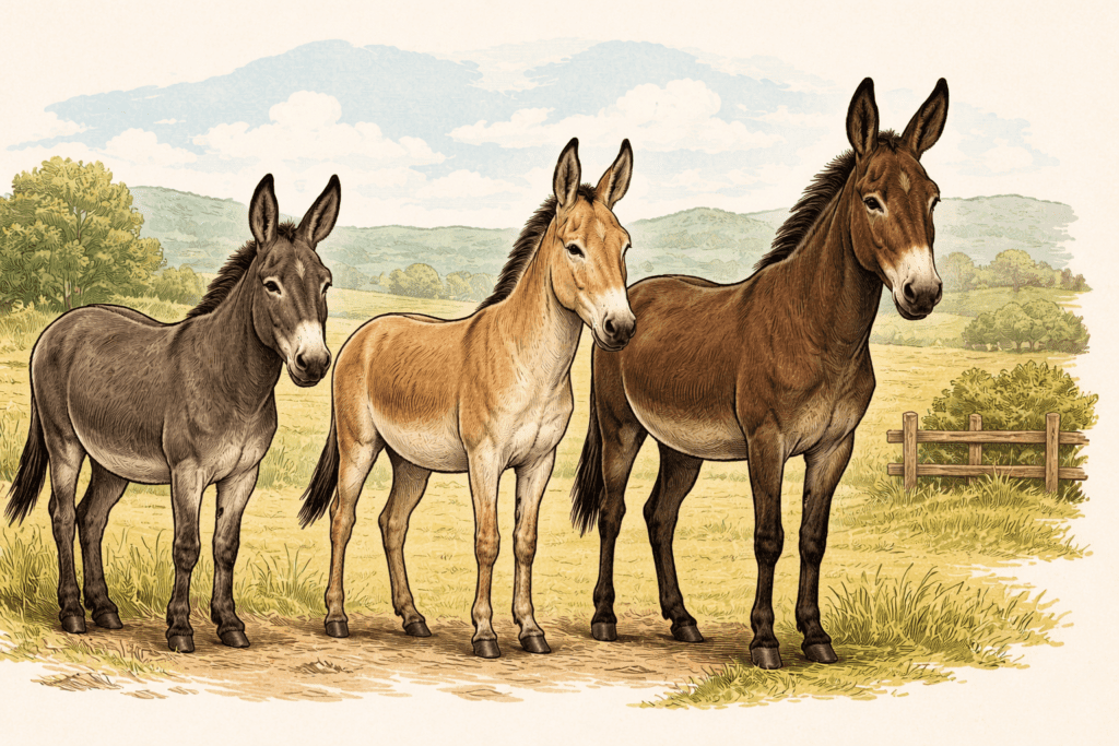 Diferencias entre burro, asno y mula ilustradas